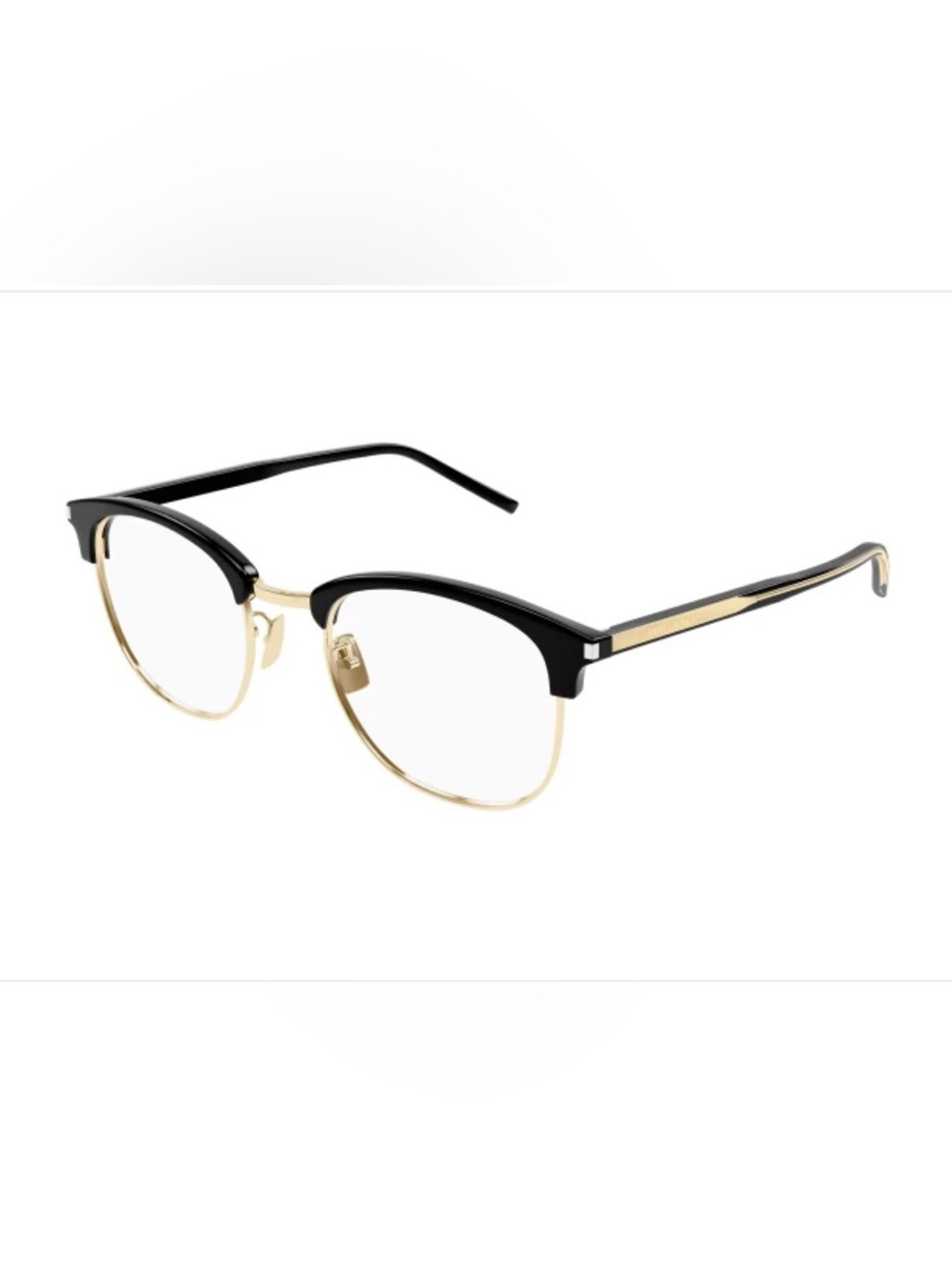 Saint Laurent Black and Gold Crystal Transparent Eyeglasses NWT $580